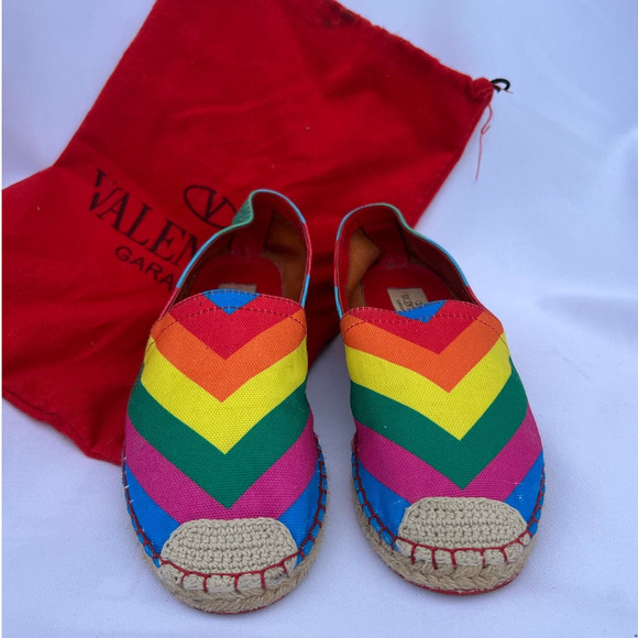 Valentino Multicolor Canvas Striped Espadrilles EU 37 - Picture 1 of 8